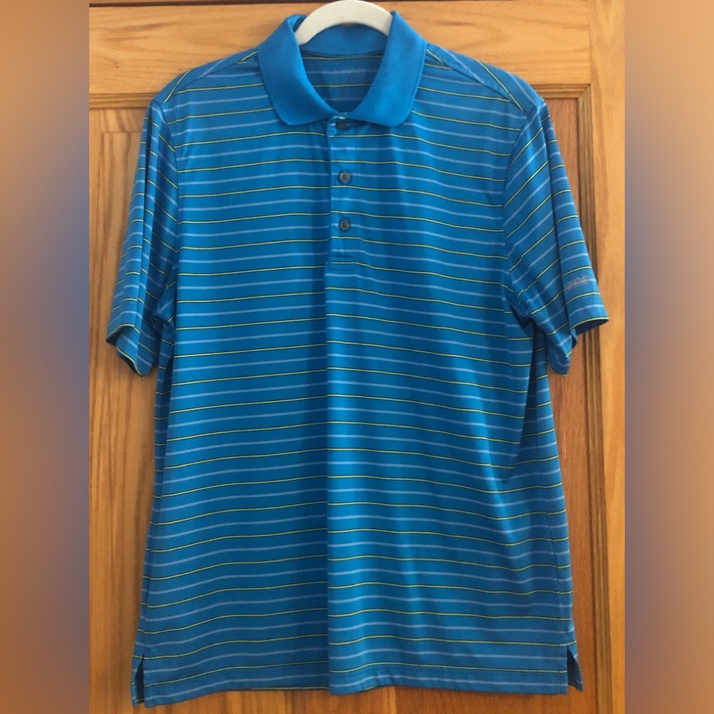 IZOD Polo SS Men’s Blue Striped Size M
